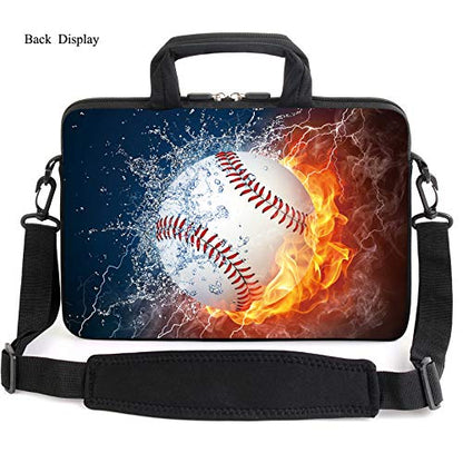 AMARY 15.4" 15.6" laptop sleeve chromebook case adjustable shoulder strap with handle accessory pocket for men women (Baseball) - color: Baseball