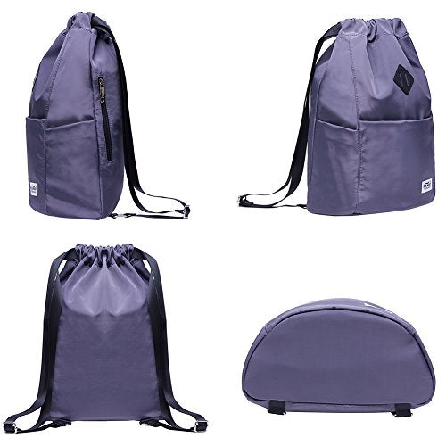 KAUKKO Drawstring Sports Backpack Gym Yoga Bag Shoulder Rucksack for Men and Women(K3031-2 Gray) - color: Grey3031-2