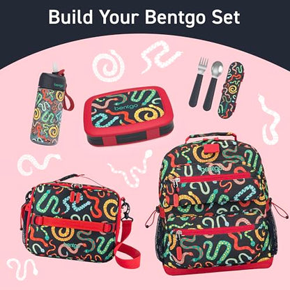 Bentgo Kids Water Bottle - Leak-Proof, Durable Tritan PFAS- & BPA-Free 15 fl oz, Kids/Toddlers Ages 3+ for School & Sports; Bite & Sip Spout, Carrying Handle, Dishwasher Safe (NEW Sssnakes) - color: Sssnakes