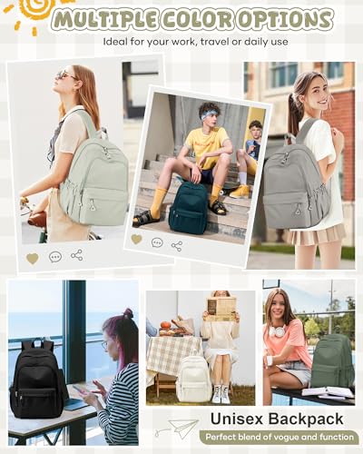 winspansy Backpack for School Teenage Girls Boys,Waterproof Lightweight School Bags Travel Daypack Simple Cute College Backpack Rucksack for Women Men fit 14 Inch Laptop,Grey Brown - color: A1-grey Brown