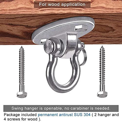 2Pack Heavy Duty Swing Hanger 180° Ceiling Swing Mount 1000 LBS Capacity Heavy Bag Hanger Hanging Chair Mount Swingset Hardware for Hammock Chairs, Porch Swings, Gymnast Ring