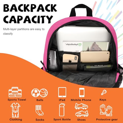 Goloni 35L Basketball Bag,Basketball Backpack with Shoe and Ball Compartment,Backpack for Soccer, Volleyball - color: Pink