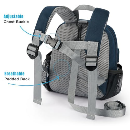 STEAMEDBUN Toddler Backpack Leash - Anti-Lost Harness Backpack for Boys Girls 1-3 - Blue - color: Dark-blue&red, size: Leash - 9.5"H