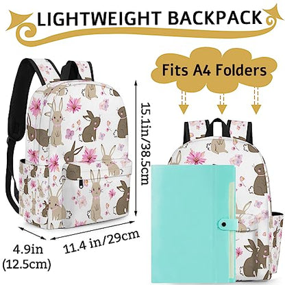 Easter Bunny Kids Backpack for Boys Girls Rabbit Flower Preschool Toddler Backpack Kindergarten Nursery Bookbag Travel Children Lightweight School Bag - color: Rabbit
