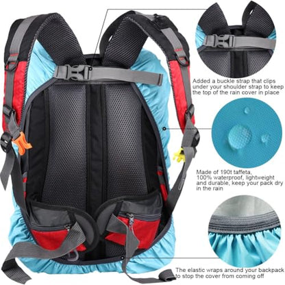 Waterproof Backpack Rain Cover with Anti Slip Buckle Strap for Camping, Hiking, Traveling, Hunting, Biking, 15-80L - color: Azure, size: 15 - 25L