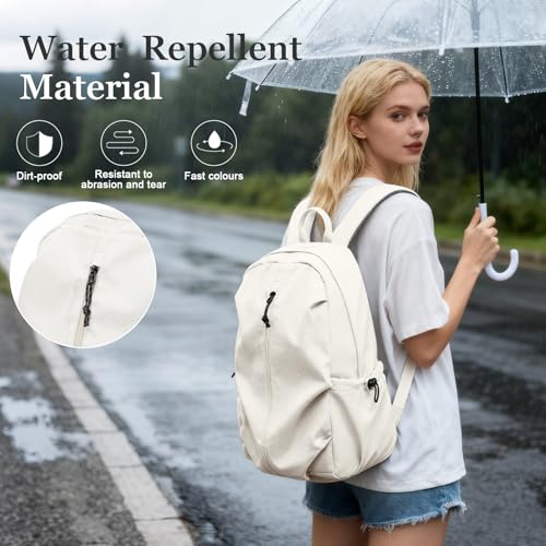 weradar Aesthetic College Backpack For Women Men,Fashion Student Bookbag,Classic High School Backpack For Teens - color: A3-beige