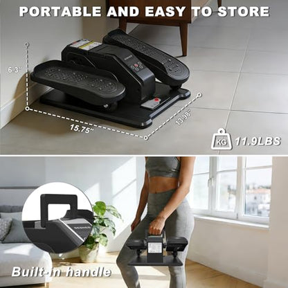 Under Desk Elliptical Machine, Electric Elliptical Leg Exerciser for Senior, Quiet and Compact Electric Seated Pedal Exerciser for Home with Monitor, Remote Control and 12 Adjustable Speeds - style: Black-pro