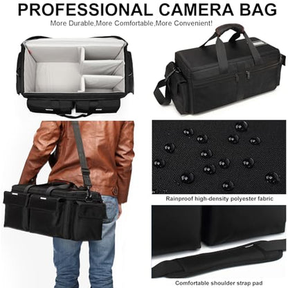 Large Camera Bag, Pressure proof &Waterproof DSLR SLR Mirrorless Gadget bag,Cine Cube Bag for Camera Gear, Photographer, Videographer Videomakers，For FS7/FS6(XL) - size: XL(HDV5024)