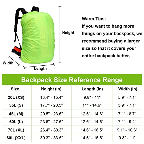 Muka Backpack Rain Cover with Cross Buckle Straps & Storage Pouch (20-80L) - color: Army Green, size: X-Large