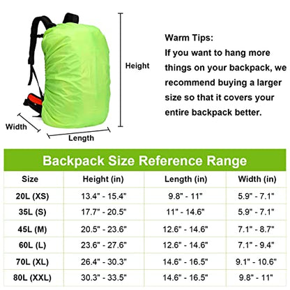 Muka Backpack Rain Cover with Cross Buckle Straps & Storage Pouch (20-80L) - color: Army Green, size: X-Large