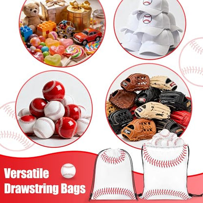 15 Pcs Baseball Drawstring Bags Backpack Birthday Party Goodie Favor Bags Gift Bag for Gym Sports Storage Travel - style: Baseball
