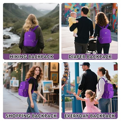 AOTIAN Lightweight Small Hiking Backpack for Women - Durable Water-Resistant Daypack for Travel, Camping & Outdoor Adventures - color: Purple-small