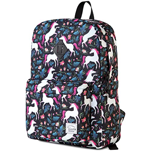 VASCHY Backpack for School, Lightweight Water Resistant Bookbag Casual Daypack for Women/Teen Girls Unicorn - color: Z-unicorn