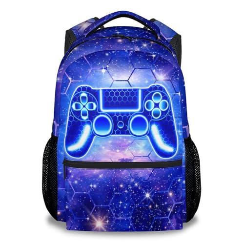 Kids Backpack, 17 Inch Gaming Backpacks for Boys - Gamer School Bookbag Gifts for Preschool Elementary Kindergarten - color: Multicolor