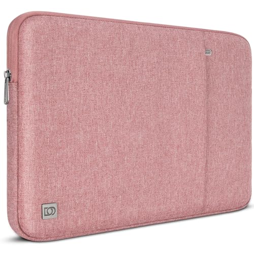 DOMISO Laptop Case Laptop Sleeve Cover Compatible with 15 inch MacBook Air M4/A3241 2025, M3/A3114,M2/A2941,15 inch MacBook Pro A1990 A1707,Compatible with Dell XPS 15 Plus with Pocket, Pink - color: Pink, size: 14 inch