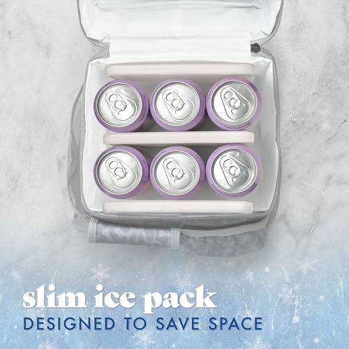 Cool Coolers by Fit & Fresh 4 Pack XL Slim Ice Packs, Quick Freeze Space Saving Reusable Ice Packs for Lunch Boxes or Coolers - color: Ivory (4 Pack)