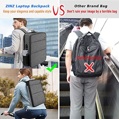 ZINZ Slim & Expandable Laptop Backpack 15 15.6 16 Inch Case, Water Resistant Travel Backpack Compatible with MacBook Pro/Neo 16" 15", Dell XPS 15 16 and Most 15" 15.6" 16" Notebooks，G01BK02 - color: G01bk02, size: 15"-16"