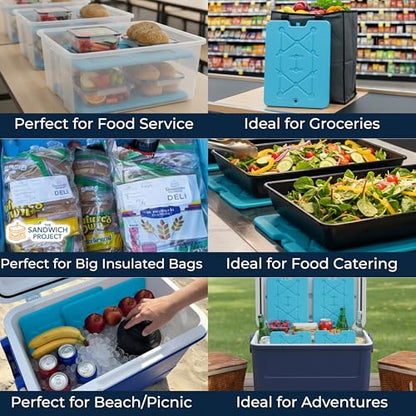 Kona XXL Ice Packs for Coolers – 2 lb Reusable Slim Freezer Packs, Long-Lasting Dry Ice Alternative for Cooler Bags, 13×10 Inch, Fast Freeze (-5 °C), Available in Multiple Pack Quantities