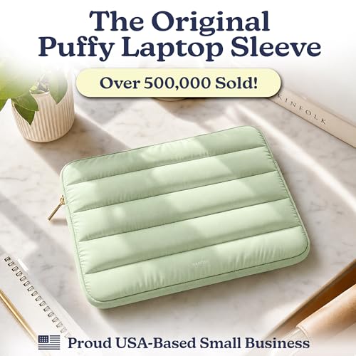 Vandel The Original Puffy Laptop Sleeve 13-14 Inch, Laptop Case 14 Inch - color: h. Sage Green, size: 13-14 Inch