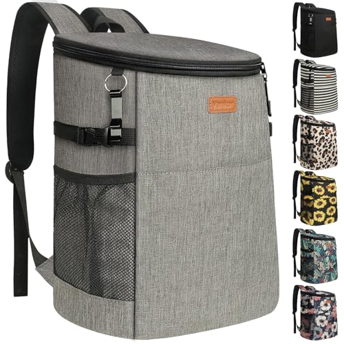 Camping Cooler Backpack 30 45 Cans, Soft Backpack Coolers Insulated Leak Proof Travel Cooler Bag Waterproof Lunch Picnic Beach Work Trip Thermal Bag Drink Beverage Beer Bag Cooler - color: Grey, size: 45 Cans