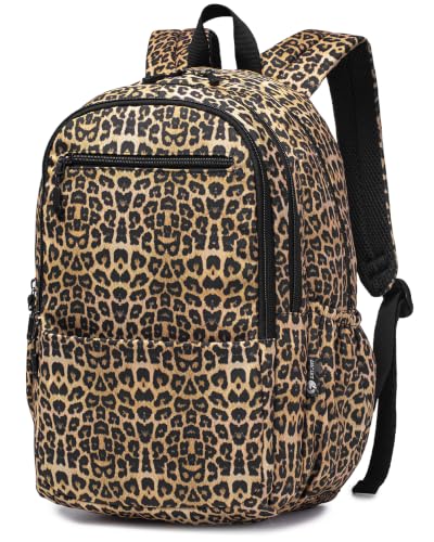 Personal Item Bag 17x10x9 Travel Backpack Carry On Flight Approved Ryanair Lightweight Waterproof Causal Bookbag for College, Travel (Leopard) - color: Leopard