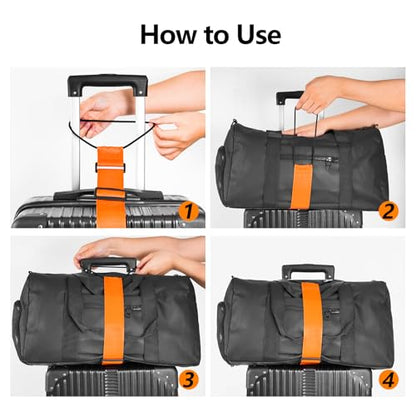 BILIONE Add a Bag Luggage Straps 4 Pack, Adjustable Bungee Elastic Belt to Connect Two Suitcases, Secure Carry On & Travel Essentials (Pink, 4 Pack) - color: Pink, size: 4 Pack