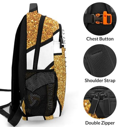 Volleyball Gold Print Shoulders Bag Backpacks Casual Daypacks for Women Men Sports Party - color: Muilti 3