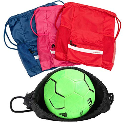 Athletico Drawstring Soccer Bag - Soccer Backpack For Boys or Girls Can Also Carry Basketball or Volleyball - color: Blue
