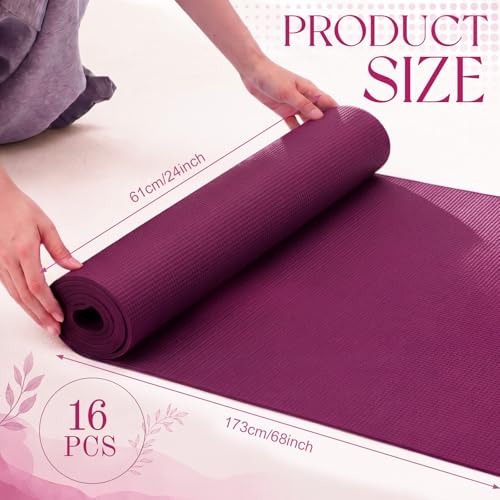 3 mm Thick Yoga Mat Bulk, Non Slip Exercise Workout Fitness Pad for Women Men, Gym Home Yoga Pilates, Easy to Clean, Sturdy PVC - color: Boysenberry