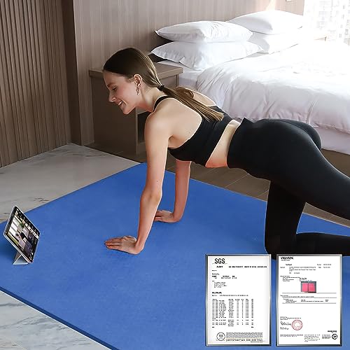 Hatha Yoga Large TPE Yoga Mat 6'x4'x1/2" Extra Thick Non-Slip Exercise Mat - for Yoga Pilates & Home Gym Workouts - color: Blue