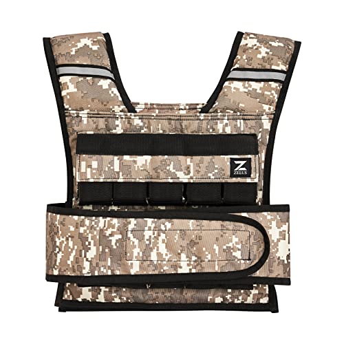 ZELUS Weighted Vest, 20lb/23lb/30lb/45lb/60lb Vest Adjustable Weights for Exercise, Weight Vest for Men, Workout Vest for Home Workouts Cardio Strength Training Weight Loss - color: 45lb Desert Camo
