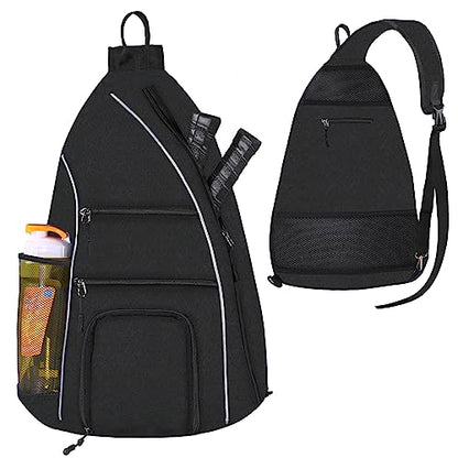 Pickleball Bag - Pickleball Bags for Women Men - Pickleball Backpack - Travel Pickleball Paddle Case, Pickle Ball Bag for Pickleball Paddle Tennis Racket, Protable Pickleball Sling Bag - color: Black style 2