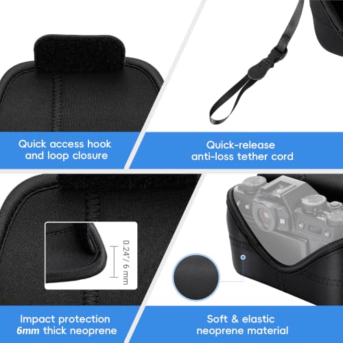 Travel Neoprene Camera Case Sleeve for NIKON Z50II ZV-E10 II+ 16-50mm Lens - color: Z1BK