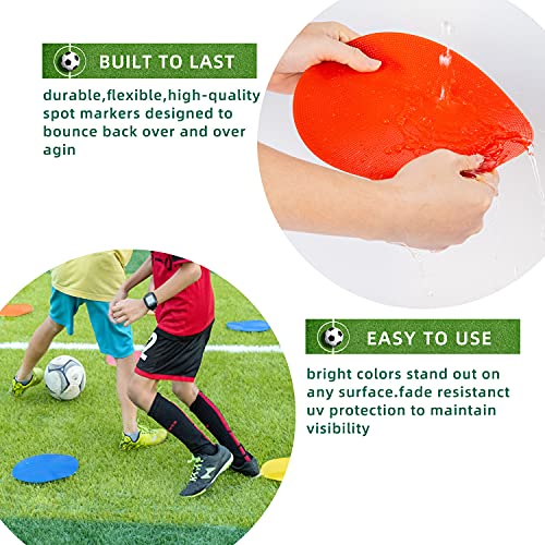 Poly Spot Markers 4inch/9 inch Non-Slip Rubber Agility Markers Flat Field Cones Floor Dots for Football, Soccer, Basketball Training Markers, School Activities, Exercise Drills, Social Distancing - style: 9inch 1-10(PVC)
