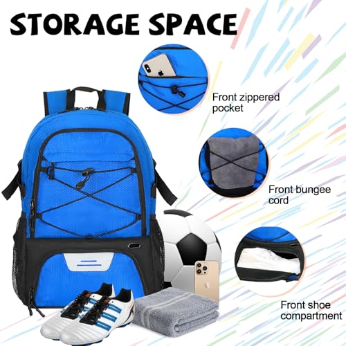 Goloni 35L Basketball Bag,Basketball Backpack with Shoe and Ball Compartment,Backpack for Soccer, Volleyball - color: Blue
