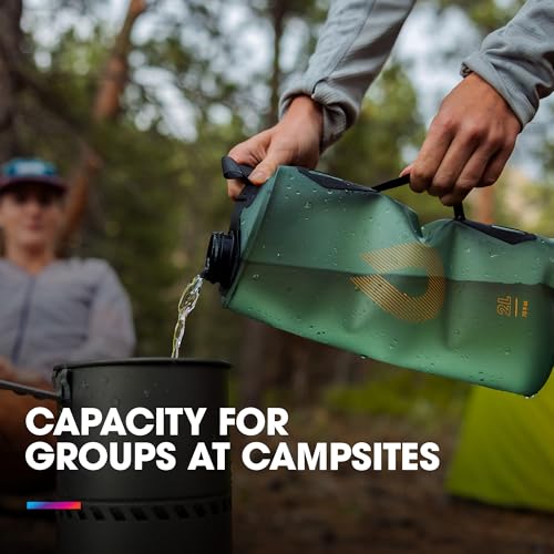 HydraPak Seeker - Collapsible Camping Water Storage (3L) - BPA & PVC Free, Hydration Reservoir Bag, Leak Proof - Sage Green - color: Sage Green, size: 3 Liter
