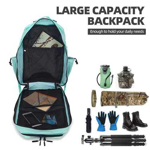 Lovelinks21 45L Tactical Assault Backpack 3 day assault pack with Molle Waterproof backpack Rucksack for Tactical Backpacks (Mint Green) - color: Mint Green