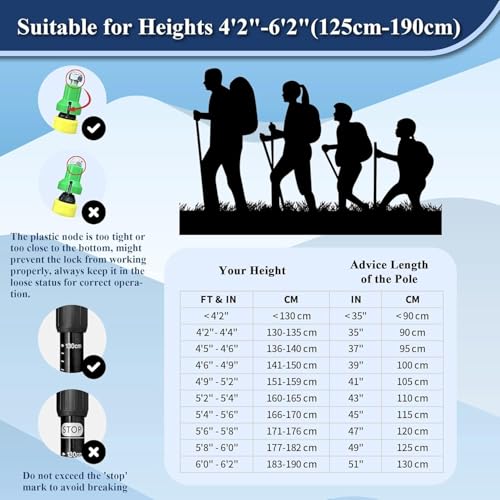 TheFitLife Nordic Walking Trekking Poles - 2 Sticks with Anti-Shock and Quick Lock System, Telescopic, Collapsible, Ultralight for Hiking, Camping, Mountaining, Backpacking, Walking, Trekking - color: Black