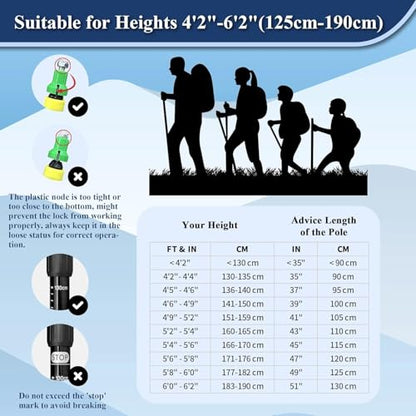 TheFitLife Nordic Walking Trekking Poles - 2 Sticks with Anti-Shock and Quick Lock System, Telescopic, Collapsible, Ultralight for Hiking, Camping, Mountaining, Backpacking, Walking, Trekking - color: Black