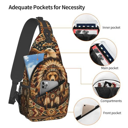 Sling Backpack Unisex Crossbody Chest Bag Shoulder Chest Bag For Women Men Hiking Travel - color: Animal