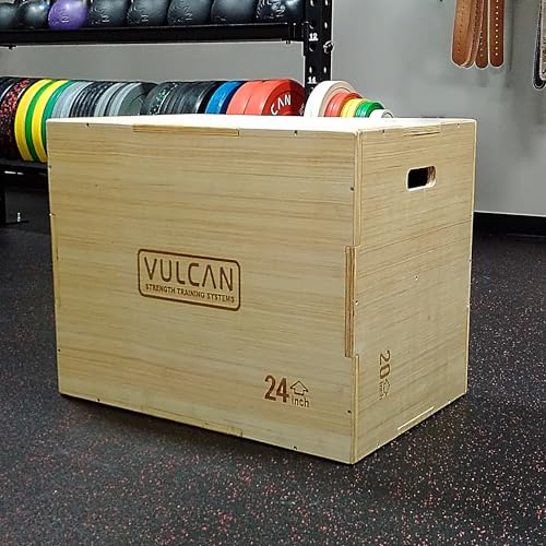VULCAN 3-in-1 Wooden Plyo Box – Durable Ashwood Plyometric Jump Box for Home Gym and Commercial Training | Safe, Stable & Versatile for Box Jumps, Step-Ups, HIIT and Cross-Training Workouts - style: B) 3-in-1 Plyo Box - 16" x 18" x 20