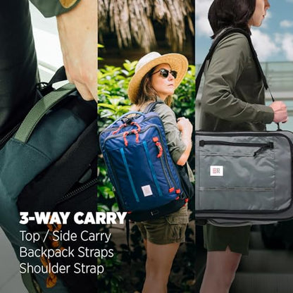Topo Designs Global Travel Bag – 30L or 40L - Carry-On Compliant Most Airlines, Durable Travel Duffel Bag, Clam Shell Main Pocket, Laptop Sleeve, Backpack, Luggage (30L / Woodland/Elmwood) - color: Woodland/Elmwood, size: 30L