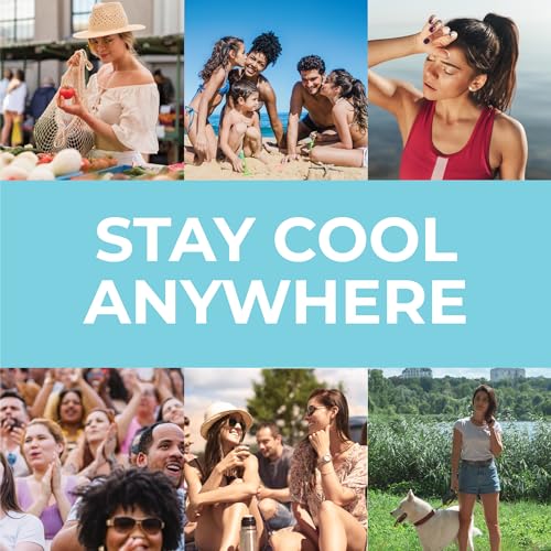 SHAKEitCOOL Large Cooling Shawl - Instant Heat Relief for Outdoor Events - color: Blue Sky