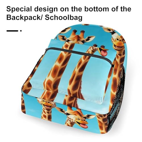 Mens Portable Backpack with Side Pocket Lightweight Laptop Backpack Giraffe Selfie Book Bag Casual Daypack for Office Travel Hiking - color: Color(535)