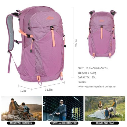IX INOXTO Hiking Hydration Backpack with 2L/3L Water Bladder for Women and Men18L/25L Water Backpack for Hiking, Cycling, Climbing, Camping - style: Purple-3L Water Bladder