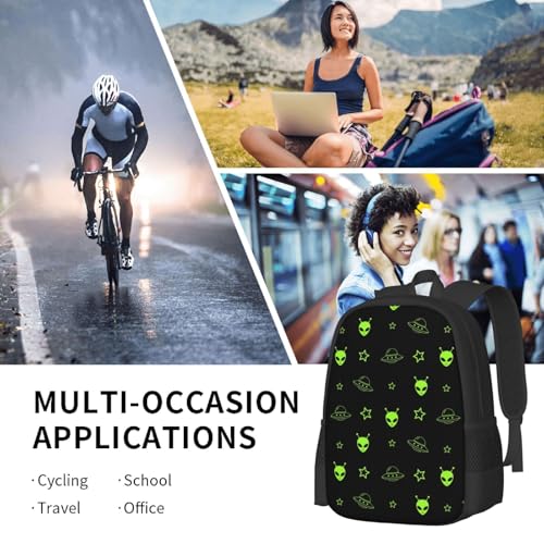 Sturdy Polyester Shoulder Pack Galaxy Alien, Anti Theft Spacious Camping Rucksack Casual Daily Bag for Men Women Fitness Outdoor Activity - color: Design (1029)