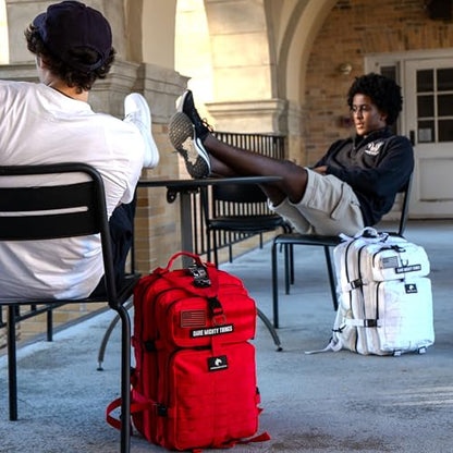 AMERICANPHOENIX 45L Elite Tactical Backpack | 3X Stronger Work & Military Backpack | Water Resistant and Heavy Duty | 3 Day MOLLE Bug Out Bag (Polar White) - color: Polar White