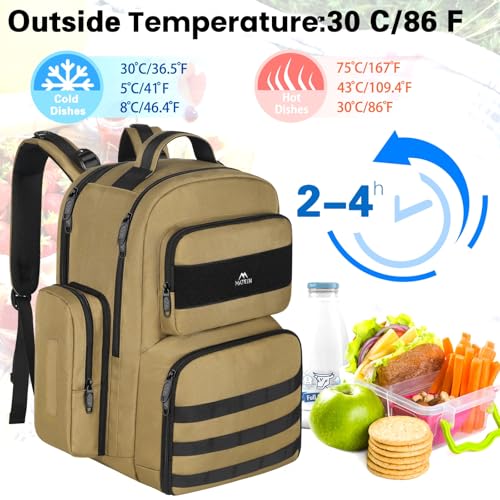 MATEIN Lunch Backpack for Men, 15.6 Inch Travel Laptop Backpack | Insulated Cooler Bag, Lunch box Rucksack, Extra Large Water Resistant College Work Computer Daypack, Gifts for Men - color: Brown