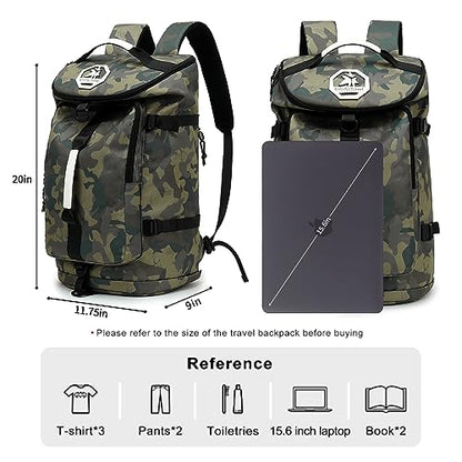 Floral gym duffel bag backpack, fashion wrestling bag,with shoe compartment, 4 kinds of back method waterproof travel sports walking laptop Lightweight (A-Camouflage) - color: A-Camouflage