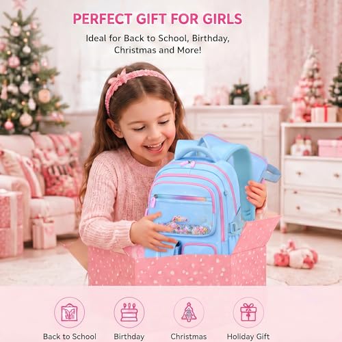 3PCS Kids Backpack Set, School Backpack with Lunch Bag & Pencil Case, Lightweight Waterproof Bookbag for Kids (Blue Sequin) - color: Blue Sequin